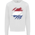 Torn Netherlands Flag Holland Dutch Day Football Kids Sweatshirt Jumper White
