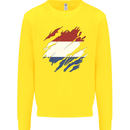 Torn Netherlands Flag Holland Dutch Day Football Kids Sweatshirt Jumper Yellow