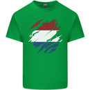 Torn Netherlands Flag Holland Dutch Day Football Kids T-Shirt Childrens Irish Green