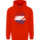 Torn Netherlands Flag Holland Dutch Day Football Mens 80% Cotton Hoodie Bright Red