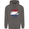 Torn Netherlands Flag Holland Dutch Day Football Mens 80% Cotton Hoodie Charcoal