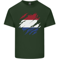 Torn Netherlands Flag Holland Dutch Day Football Mens Cotton T-Shirt Tee Top Forest Green
