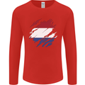 Torn Netherlands Flag Holland Dutch Day Football Mens Long Sleeve T-Shirt Red