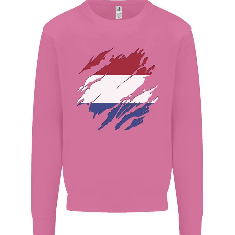 Torn Netherlands Flag Holland Dutch Day Football Mens Sweatshirt Jumper Azalea