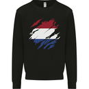 Torn Netherlands Flag Holland Dutch Day Football Mens Sweatshirt Jumper Black
