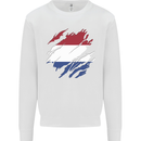 Torn Netherlands Flag Holland Dutch Day Football Mens Sweatshirt Jumper White