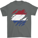 Torn Netherlands Flag Holland Dutch Day Football Mens T-Shirt 100% Cotton Charcoal