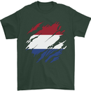 Torn Netherlands Flag Holland Dutch Day Football Mens T-Shirt 100% Cotton Forest Green