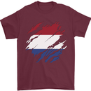 Torn Netherlands Flag Holland Dutch Day Football Mens T-Shirt 100% Cotton Maroon
