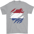 Torn Netherlands Flag Holland Dutch Day Football Mens T-Shirt 100% Cotton Sports Grey