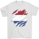 Torn Netherlands Flag Holland Dutch Day Football Mens T-Shirt 100% Cotton White