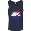 Torn Netherlands Flag Holland Dutch Day Football Mens Vest Tank Top Navy Blue
