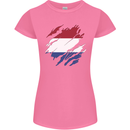 Torn Netherlands Flag Holland Dutch Day Football Womens Petite Cut T-Shirt Azalea