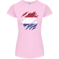 Torn Netherlands Flag Holland Dutch Day Football Womens Petite Cut T-Shirt Light Pink