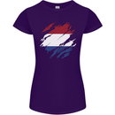 Torn Netherlands Flag Holland Dutch Day Football Womens Petite Cut T-Shirt Purple