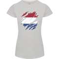 Torn Netherlands Flag Holland Dutch Day Football Womens Petite Cut T-Shirt Sports Grey