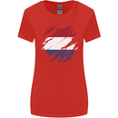 Torn Netherlands Flag Holland Dutch Day Football Womens Wider Cut T-Shirt Red