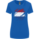 Torn Netherlands Flag Holland Dutch Day Football Womens Wider Cut T-Shirt Royal Blue