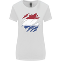 Torn Netherlands Flag Holland Dutch Day Football Womens Wider Cut T-Shirt White