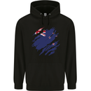 Torn New Zealand Flag Zealander Kiwi Day Childrens Kids Hoodie Black