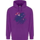Torn New Zealand Flag Zealander Kiwi Day Childrens Kids Hoodie Purple