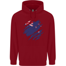 Torn New Zealand Flag Zealander Kiwi Day Childrens Kids Hoodie Red