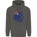 Torn New Zealand Flag Zealander Kiwi Day Childrens Kids Hoodie Storm Grey
