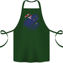 Torn New Zealand Flag Zealander Kiwi Day Cotton Apron 100% Organic Forest Green