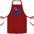 Torn New Zealand Flag Zealander Kiwi Day Cotton Apron 100% Organic Maroon