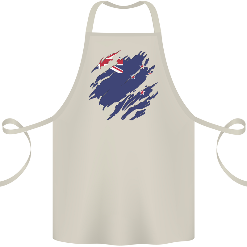 Torn New Zealand Flag Zealander Kiwi Day Cotton Apron 100% Organic Natural