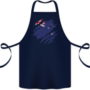 Torn New Zealand Flag Zealander Kiwi Day Cotton Apron 100% Organic Navy Blue