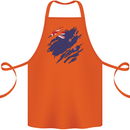 Torn New Zealand Flag Zealander Kiwi Day Cotton Apron 100% Organic Orange