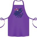 Torn New Zealand Flag Zealander Kiwi Day Cotton Apron 100% Organic Purple