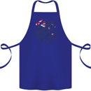 Torn New Zealand Flag Zealander Kiwi Day Cotton Apron 100% Organic Royal Blue