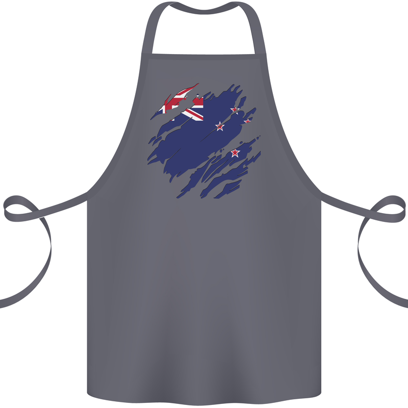 Torn New Zealand Flag Zealander Kiwi Day Cotton Apron 100% Organic Steel