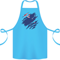 Torn New Zealand Flag Zealander Kiwi Day Cotton Apron 100% Organic Turquoise