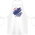 Torn New Zealand Flag Zealander Kiwi Day Cotton Apron 100% Organic White