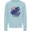 Torn New Zealand Flag Zealander Kiwi Day Kids Sweatshirt Jumper Light Blue