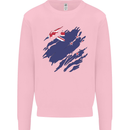 Torn New Zealand Flag Zealander Kiwi Day Kids Sweatshirt Jumper Light Pink