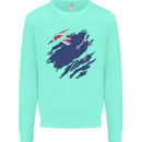 Torn New Zealand Flag Zealander Kiwi Day Kids Sweatshirt Jumper Peppermint