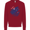 Torn New Zealand Flag Zealander Kiwi Day Kids Sweatshirt Jumper Red