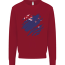 Torn New Zealand Flag Zealander Kiwi Day Kids Sweatshirt Jumper Red