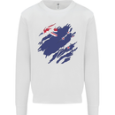 Torn New Zealand Flag Zealander Kiwi Day Kids Sweatshirt Jumper White