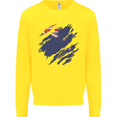 Torn New Zealand Flag Zealander Kiwi Day Kids Sweatshirt Jumper Yellow