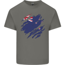 Torn New Zealand Flag Zealander Kiwi Day Kids T-Shirt Childrens Charcoal