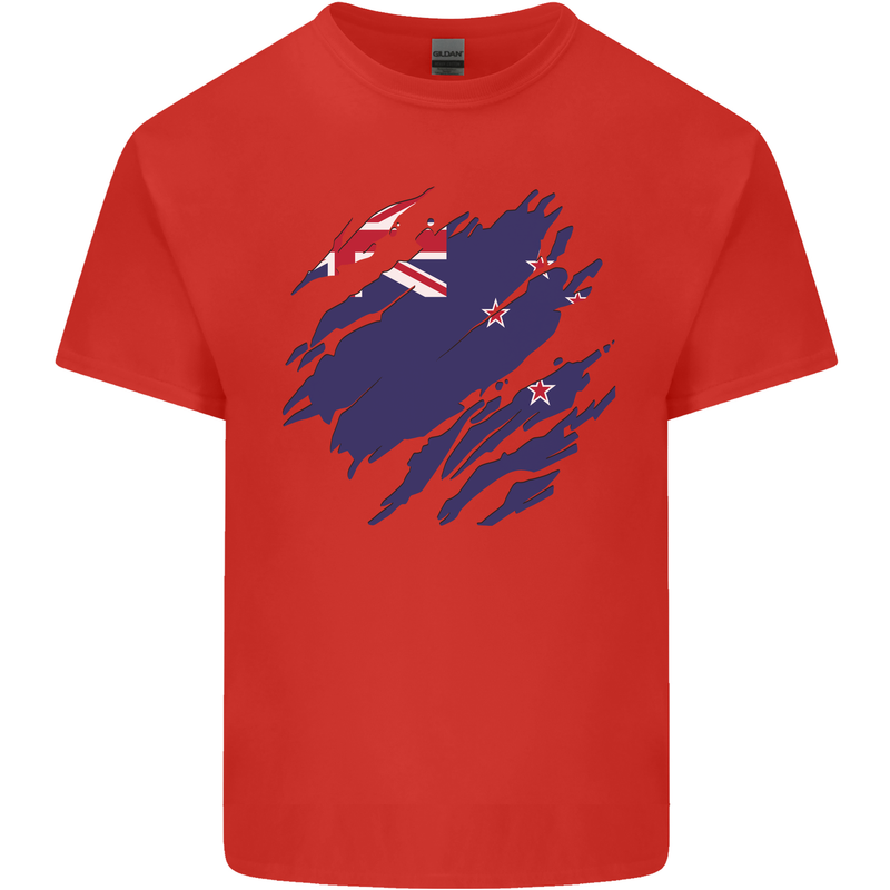 Torn New Zealand Flag Zealander Kiwi Day Kids T-Shirt Childrens Red
