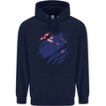 Torn New Zealand Flag Zealander Kiwi Day Mens 80% Cotton Hoodie Navy Blue