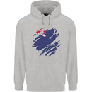 Torn New Zealand Flag Zealander Kiwi Day Mens 80% Cotton Hoodie Sports Grey