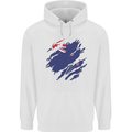 Torn New Zealand Flag Zealander Kiwi Day Mens 80% Cotton Hoodie White