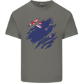 Torn New Zealand Flag Zealander Kiwi Day Mens Cotton T-Shirt Tee Top Charcoal